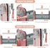 RECALLA Backpack Diaper Bag with Changing Station, Large Diaper Bag, Multifunctional Diaper Bag, Baby Bag, PinkGray