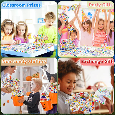 YiYLunneo 4-8 210Pcs Set (30 Packs) Party Favors for Kids Goodie Bags Stuffers for Kids - Paint with Water Coloring