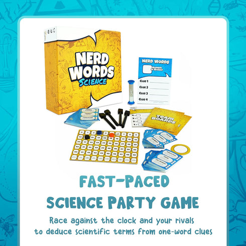 Genius Games Nerd Words: Science! - Group Games for Adults, Party Games for Families, Kids, Teens, Classrooms