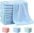 Hahafelt 12 Pack Blue Baby Burp Cloths for Boys and Girls Coral Fleece