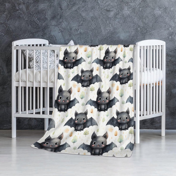 Halloween Bats Baby Blanket, Super Soft Swaddle, Cozy Receiving Blanket, Stroller Throw Blanket for Crib, 40x30 in for