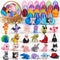 YILCER Mini 3D Printed Animals with Eggs Flexible Articulated Fidget Wigglitz Toys 3D