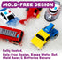 6 Pack Tub Works Emergency Cars Light Up Bath Toys, | Water-Activated Light Up Toys Flash & Change Color | Soft
