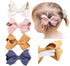 California Tot Set of 4 Faux Suede 3D Bow Clips for Toddlers Girls