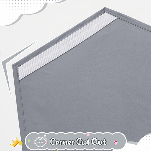 2 Pack 23" 51" Horbaunal Grey Cot Sheets for Daycare/Pre-School Standard Size, x Cot Fitted Sheets, Microfiber Fitted