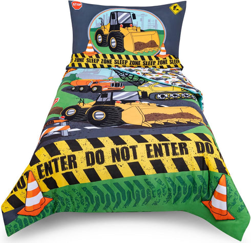 Todays Kids Under Construction Toddler Bedding Set for Boys - 4-Piece Toddler