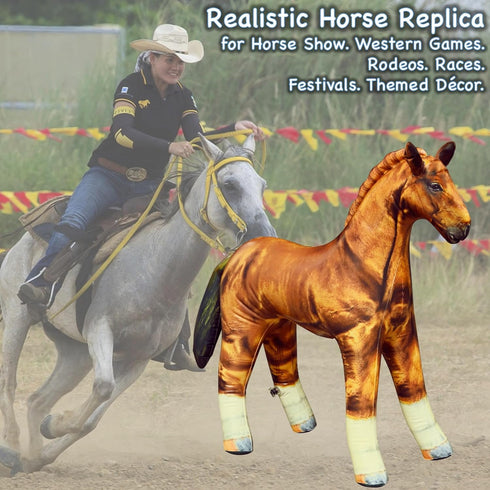 Jet Creations Inflatable Horse – 38" Long, Golden Brown Lifelike Blow-Up Animal Toy for Decoration, Party