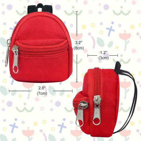 UNICORN ELEMENT 6pcs Mini Zipper Doll Backpacks, Cute School Bags for Doll Accessories