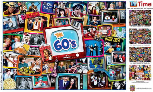 MasterPieces 1000 Piece Jigsaw Puzzle - 60's Television Shows - 19.25"x26.75" for Adults, Family, or Youth