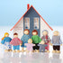Wooden Doll House People, 8 Figures Dolls Family Set for Girls, Toddler Kids Dollhouse Accessories Toy
