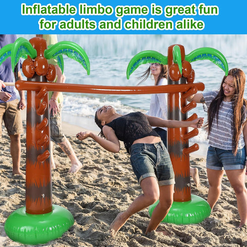 Jenaai Inflatable Palm Tree Limbo Game for Luau Party - Hawaiian Fun Limbo Game for Summer Decor and Parties