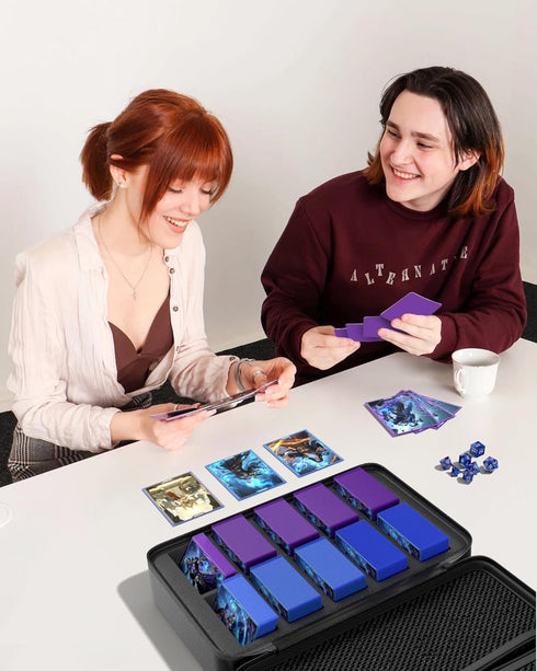 1200-2200 Set Vitula Cards Case Fits for MTG, Cards Against Humanity, Yugi-oh, Portable Card Storage Box with a Dice