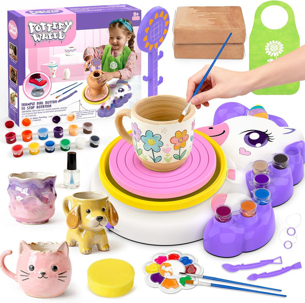 Pottery Wheel for Kids, Arts and Crafts for Kids Ages 8-12, Complete