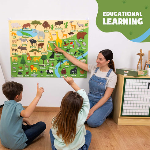 116 3-8 BONNYCO Felt Board for Toddlers with Jungle Animals Figures. Montessori and Sensory Toys, Birthday Gifts