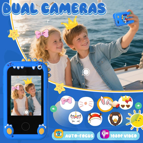 SnowCinda 3-10 2.8" 20 8G Kids Smart Phone Toys for Boys,Christmas Birthday Gifts for Girls Age Kids Cell Phone Toys