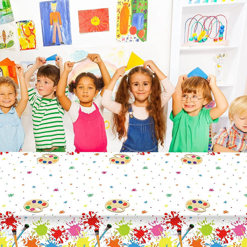 gisgfim 6 Pcs Art Paint Tablecloth, Party Supplies for Art Theme Birthday Decorations for Kids