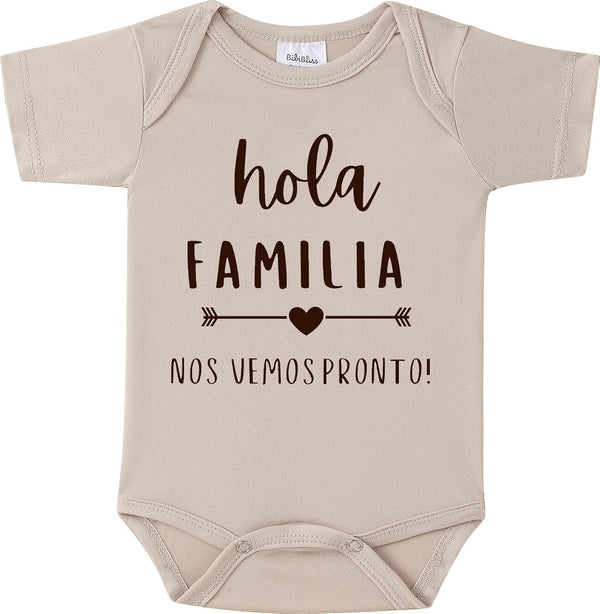 Hola Familia Nos Vemos Pronto Pregnancy Reveal Infant Bodysuit,0-3 Months Baby Announcement