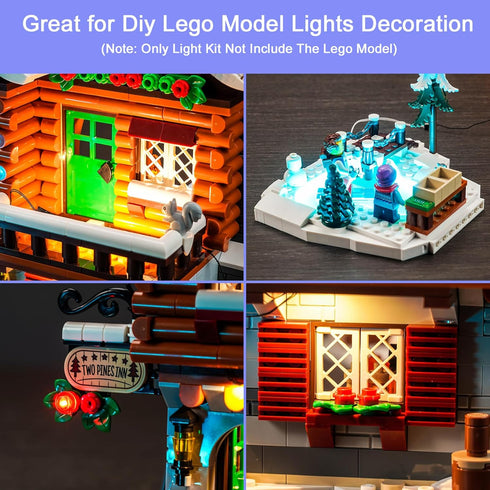 Upgraded LED Light Kit for Lego Icons Alpine Lodge Building Set, Music Version Compatible with Lego 10325
