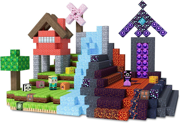 JOMBY 208 PCS Magnetic Blocks, Magnetic Building Blocks Cubes - Forest & Volcano