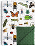 Buerhanerry Bugs Baby Blankets for Unisex Boys Girls, Soft Nursery Minky Blankets with