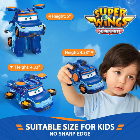 Super Wings Transformer Toys 5" Action Figure Supercharged Tobot Leo, 3 in 1 Rescue Bots for Boys and Girls