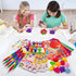 72 Summer Set Cinrobiye Pcs Fruit Coloring Book Bulk with Stacking Pencils, Tutti Frutti Party Favors, Tropical Hawaii