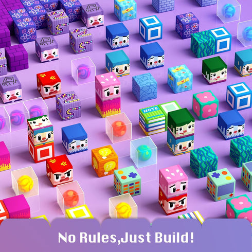 100PCS 3+, GobiDex Magnetic Building Blocks for Kids Montessori Sensory Toys with Rolling Balls, STEM Educational Gift