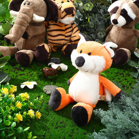 9 Set 11 Inch Zhanmai Pieces Safari Stuffed Animal Toys Plush Jungle Animal Toys Plush Includes Tiger Lion Elephant