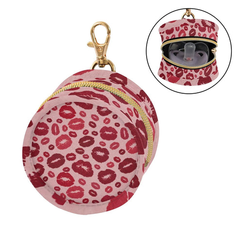 PYBUG Lip Round Pacifier Storage Case, Polyester & TPU Lined with Hook Buckle, Pacifier Container Box for Baby, Fashion