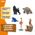 5PC Playset 5+ 77590 Schleich Wild Life - Exotic Animal Starter Figurine Bundle - With Flamingo, Sloth, Frog, Giant