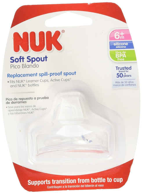 NUK Replacement Silicone Spout - Clear, Pack of 2