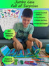 NUMI'SMILE Dinosaur Pencil Case with Fruit Scented Markers Art Set, Gifts for Boys Ages 3-9, Dino Coloring Supplies