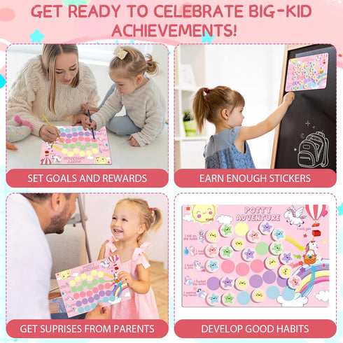 khlerox Reusable Magnetic Potty Training Chart, Made of EVA Foam - Includes Hanging Rope and Strong Double Sided Glue