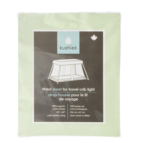 Kushies Baby Organic Jersey Travel Crib Sheet, Green