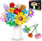Flower Bouquet Building Set, 1009PCS DIY Plant Decoration, 12 Artificial Flowers for Ages 6+, Gift Idea