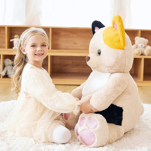 EARTHSOUND 30" Giant Cat Stuffed Animal Plush Toy, Large Kitten Jumbo Cute Fluffy Plushie, Gifts for Kids