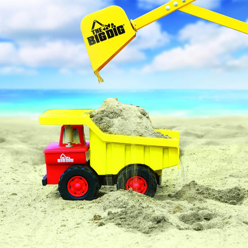 100% 11.25" 6.5" 7.25" 3+ The Big Dig Dump Truck | Made of Recycled Plastic | Long x Wide x Tall | Red and Yellow |