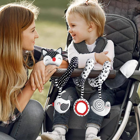 Black and White High Contrast Baby Toys for Newborn, Car Seat and Stroller Toys for 0-12 Months, Best Gift for Infants