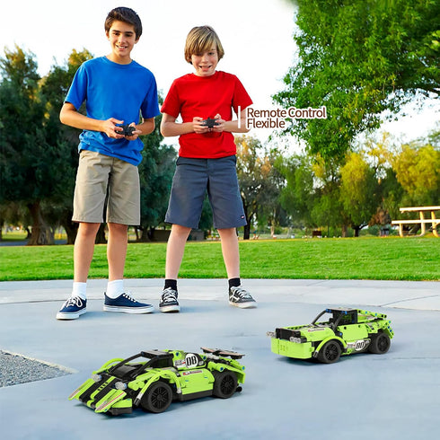 2-in-1 6 7 8 9Year GAMZOO STEM Building Toys for Kids with Remote Control Racer Snap Together Engineering Kits Early