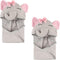 Hudson Baby Unisex Baby Cotton Animal Face Hooded Towel, Pretty Elephant 2-Piece,