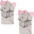Hudson Baby Unisex Baby Cotton Animal Face Hooded Towel, Pretty Elephant 2-Piece,