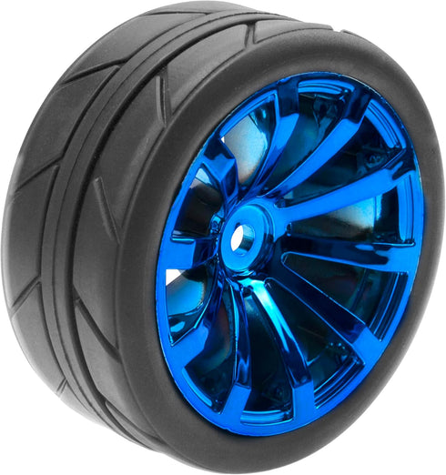 ShareGoo OD 2.55" Rubber Tires with Plastic Wheel Rims 12mm Hex, Compatible with HSP Tamiya Kyosho Traxxas