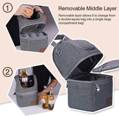Momcozy Insulated Baby Bottle Bag, Multi-Function Breastmilk Cooler Bag, Fit as Wine Carrier or for Milk Bottles Like