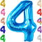 KatchOn Big Blue Number 4 Balloons - 40 Inch Blue 4th Birthday Balloons for Boys, Fourth Birthday Decorations