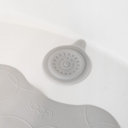 Ubbi Bathtub Drain Cover, Silicone Drain Stopper with Suction for Baby Bath Time Accessory, Gray