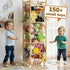 55.12in Stuffed Animal Storage Zoo with Wheels and Twinkling Bee String Lights, Large Wooden Stuffed Animal Storage