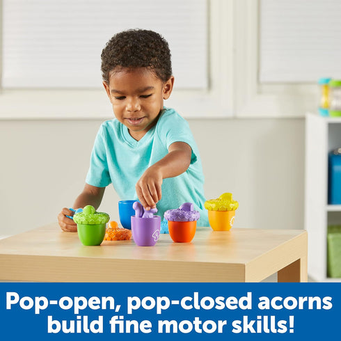 Learning Resources Snap-n-Learn Surprise Squirrels, 15 Pieces, Ages 18 Months+, Fine Motor Skills Educational Toys