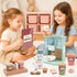 Playset Set Kids Coffee Toy Coffee Maker for Toddler Wooden Kitchen Accessories Pretend Play for Girls Boys Ages
