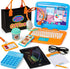 Cleboen Pretend Play Home Office Set for Kids Toy Laptop Computer, LCD Writing