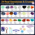 24 QLKUNLA Gemstones Dig Kit, Excavate Real Gems in Solar System STEM Educational Space Toys for Boys & Girls